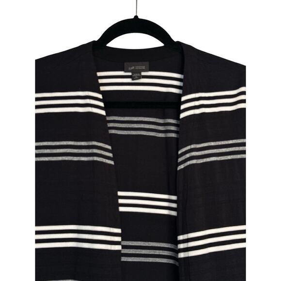 J. Jill Women's Open Front Stripe 3/4 Sleeve Stretch Cardigan Sweater Size PXL - Picture 5 of 8